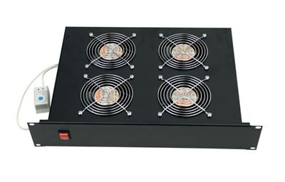 Triton vent. jedinica 19"/2U, 4x vent. + termostat, crna