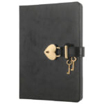 Dnevnik s ključem čisti 160L Hush-Hush Marker metalik crni 4404 - Slika 2