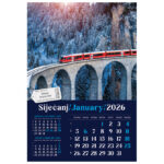 Kalendar "Putujem Europom 2026" 13 listova, spirala - Slika 2